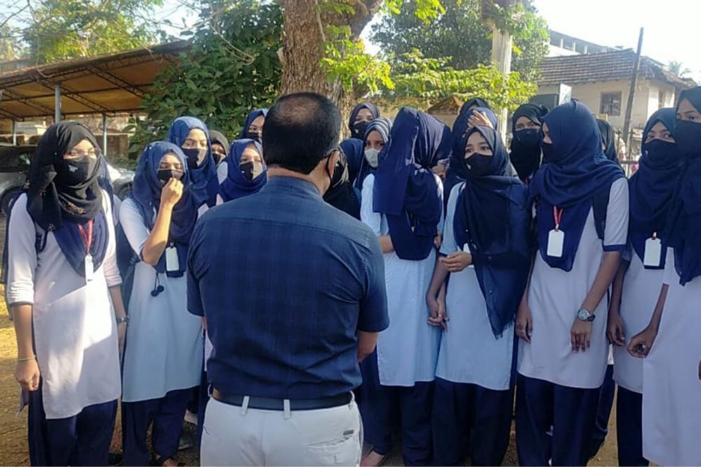 Wearing hijab bars some Muslim students from class in India
