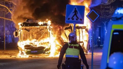Мусульмане закидали полицейских камнями в Швеции
