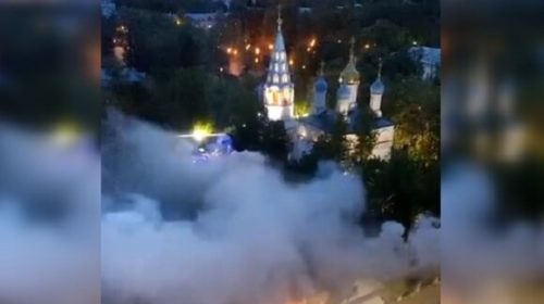 В Москве произошел пожар в храме Петра и Павла
